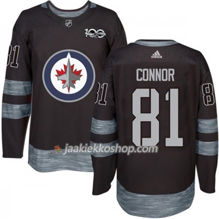 Miehille NHL Winnipeg Jets Pelipaita Kyle Connor 81 1917-2017 100th Anniversary Adidas Musta Authentic